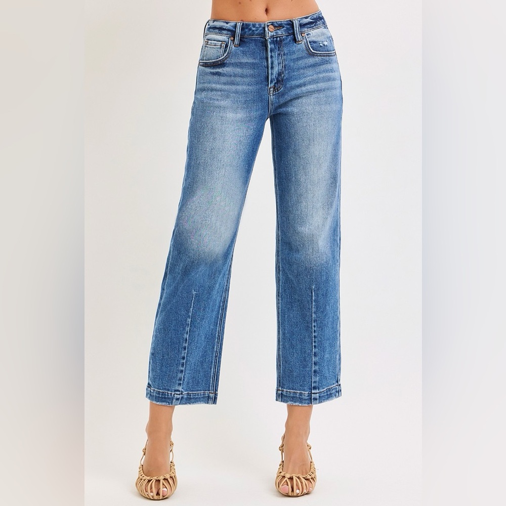 RISEN High Rise Crop Boyfriend Tapered Jeans